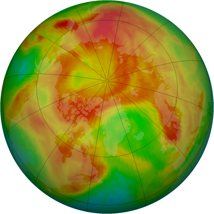 Arctic ozone map for 19 April 2001